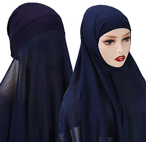 WATERBELINE Für Kopfwickelschal Stretch Hijabs Islamische Kopfbedeckung Für Nahen Osten Bekleidungszubehör Frau Und Mädchen Slip Schwarz Helle Farbe Günstiger Hijabs Schal Für Frauen