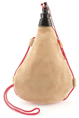 Begoon Tasca Feria - Borraccia Vino in Pelle di Vacchetta - Capacità 1L, Beige