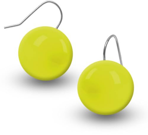 Soul-Cats 1 Paar Kugel Ohrringe aus Acryl für Damen, Mädchen in der Farbe: gelb