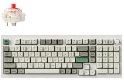 Keychron Q5 Max Kabellose Mechanische Tastatur, Voll-Aluminium, 2.4 GHz, Bluetooth, QMK, 96% Layout, RGB mit Hot-swappable Gateron Red Schalter Kompatibel mit Mac Windows Linux - Weiß
