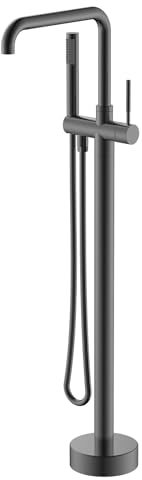 Faucet Set rubinetto vasca da bagno indipendente, rubinetto vasca da terra, rubinetto di riempimento vasca da bagno ad alto flusso con doccetta e bocca vasca a 360°, set rubinetto doccia vasca da