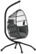 Outsunny Silla Colgante Huevo con Soporte Columpio Jardín Exterior con Cesta Plegable Cojín y Reposacabezas Columpio Colgante para Interior y Exterior Carga 120 kg Negro