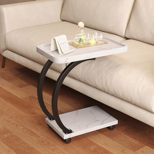 DSEWTEZXI Büro beistelltisch auf Rollen, Couch beistelltisch, Schlafzimmer betttisch, Krankenhaus laptoptisch, mobiler Schreibtisch mit Rollen, beistelltische fürs Wohnzimmer.