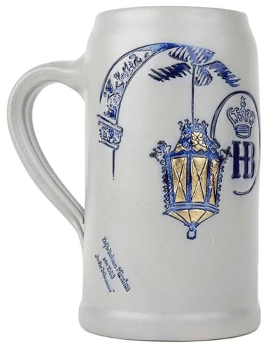 Hofbräuhaus München Premium Bierkrug Charakter #1 Original Handarbeit Steinkrug|Bierbecher| Maßkrug |Krug mit Graffiti von Künstler|Geschenkidee für Bierliebhaber (Charakter Premium, 1 Liter, 1Stück)