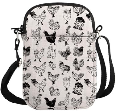 Pyoul Umhängetasche für Hühnerliebhaber, Huhn-Design, Reisetasche, Bauernhof, Mutter, Chicken Design Cb