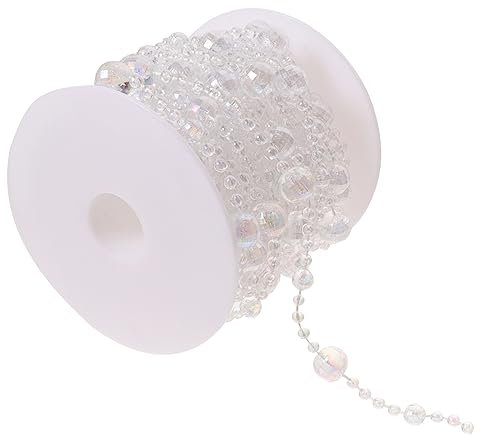 OSALADI 1 Rolle Perlenschnur Dekoperlen Pastell Zahl DIY Rund Basteln Kleine Bastelarbeiten Künstliche Girlanden Weihnachtsdeko Ornament Perlenstrang Perlenkette Kunststoff