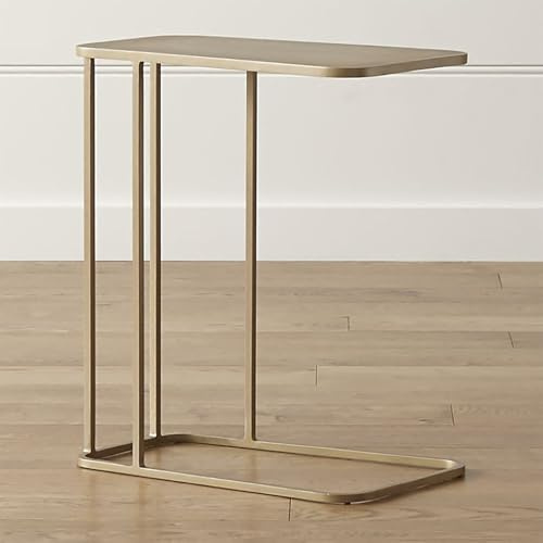 GNYVZXPLQ Side Table Sofa, C-Shaped Side Table Metal Frame Black & Gold For Living Room Bedroom TV Tray Laptop Holder(Gold)