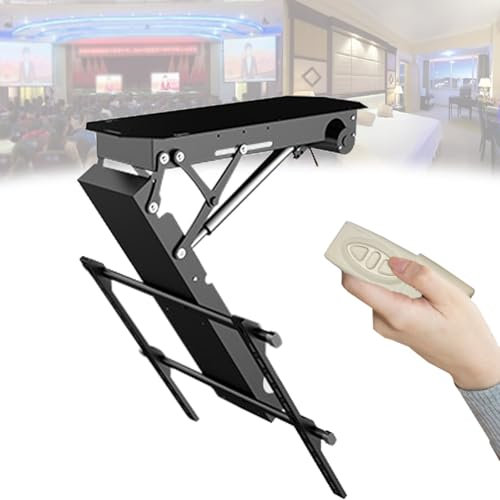Support TV électrique réglable rabattable avec télécommande, support de plafond motorisé pour téléviseurs à écran plat, réglage de l'angle