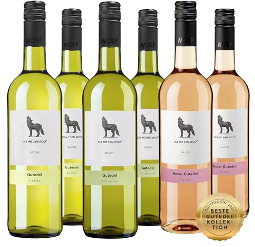 Wolfenweiler Gutedel-Weinpaket - 6er Probierpaket mit Weißwein & Rosé trocken & halbtrocken - Gutedel vom Batzenberg, Baden (6 x 0,75l)