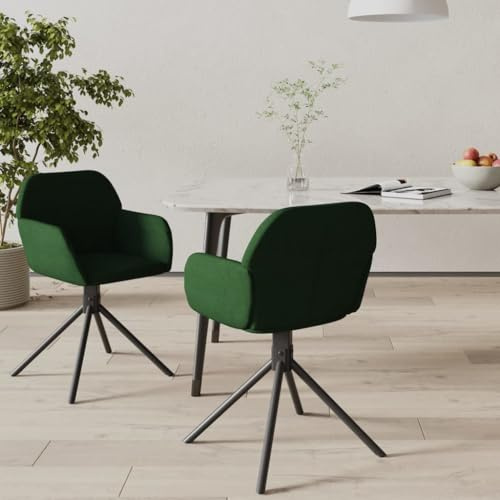KTHLBRH Esszimmerstühle um 360° drehbar, mit weichem Samtbezug, Metallgestell und Holz, ergonomisches Design und Polsterung für maximalen Komfort und Stabilität