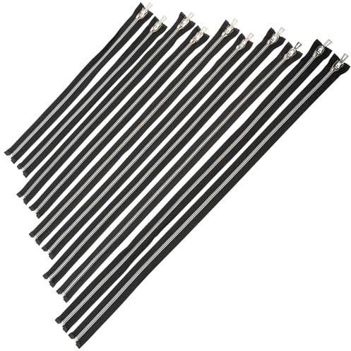 Aerzetix - Set di 10 Cerniere a Spirale separabili N°5, 2 unità per Lunghezza (50, 60, 70, 80, 90 cm) con cursore Decorativo | Ideale per Giacche, Cappotti, Borse e Tessuti | Colore Nero
