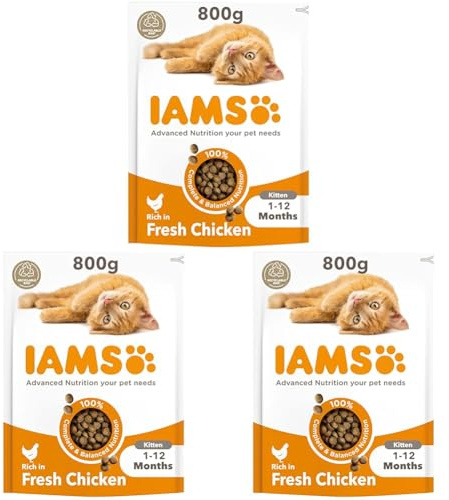 IAMS Katze Junior Huhn 800g (5) (Packung mit 3)