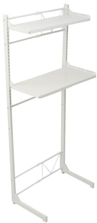 Cozyel Meuble Machine à Laver,Meuble Dessus WC, Étagère de Rangement pour Lave-Linge et sèche-Linge à 2 Niveaux, étagères réglables, pour Gagner de la Place,Organisation de la buanderie,40x160x35-60cm