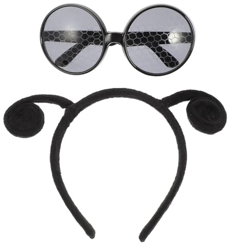 BIUDECO Bandeau d'antenne avec lunettes en matériau sûr pour fête, cosplay, carnaval et costume