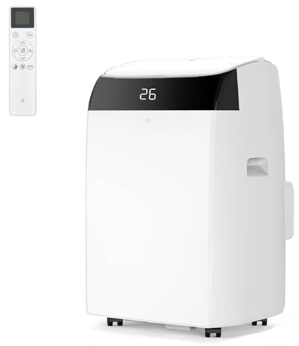 12000 BTU Mobile Air Conditioner, A++ Energy Rated Portable Air Conditioning Unit with R290, 4‑in‑1 Mobile AC – Room Cooling, Dehumidifier, Fan, Follow‑Me Temperature Control, Approx. 52 dB