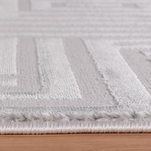 KADIMA DESIGN Wohnzimmerteppich 3D Design Modern Pflegeleicht Elegant Waschbar Langlebig Strapazierfähig Silber 120x170 cm Schlafzimmer Wohnzimmer Oeko-TEX Fußbodenheizung geeignet | ILLER