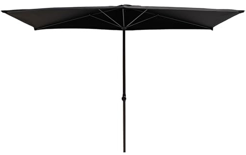 YAVYAV Sombrilla Parasol, Toldo Rectangular De Pared 2.5m Con Protección UV 50+, Altura Ajustable, Ahorrador De Espacio Para Balcón Pequeño, Apartamento, Terraza O Jardín(Negro)