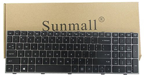 Sunmall Neuf Clavier d'ordinateur Portable avec Cadre pour HP ProBook 4540s 4540 4545s Série Compatible avec Le numéro de référence 702237–001 683491–001 701485–001 Gris Cadre US Layout