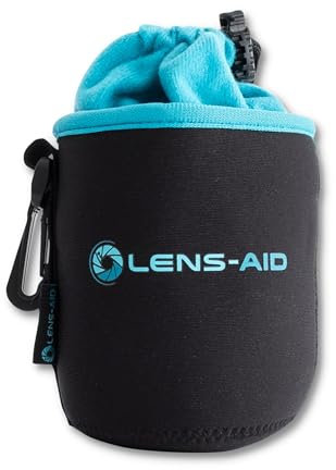 LENS-AID Neopren Objektivbeutel mit Fleece-Fütterung als Set oder einzeln Objektivtasche BZW. Köcher als Schutz für Objektiv, Blitz, Monitor, Kamera-Zubehör - S