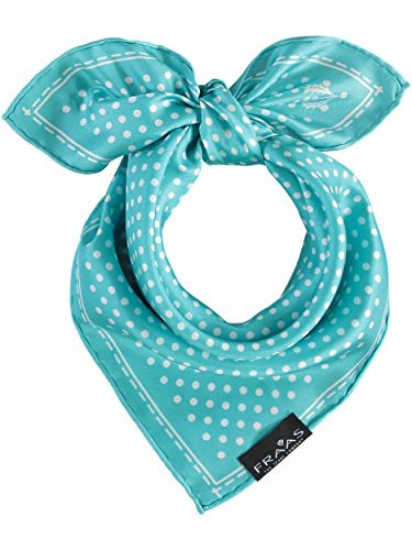 FRAAS Halstuch Damen gepunktet - 51 x 51 cm Größe - Nickituch Seide - Seidentuch für Damen mit Polka Dots Muster - Bandana Tuch perfekt für den Sommer Turquoise