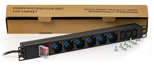 Link Accessori LK10061 Rack Zubehör Steckdosenleiste – Rack-Zubehör (Steckdosenleiste, schwarz, 1,75 m, rechteckig, AC, 250 V)