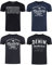 MUSTANG Tshirt Herren Baumwolle Regular Fit 4er Pack Set Rundhals Kurzarm Sommer Tee Shirt Logoprint, Größe:XL, Farbe:Farbmix (P5)
