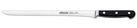 Arcos Serie Clasica - Cuchillo Jamonero - Hoja de Acero Inoxidable Forjado NITRUM 300 mm - Mando de Polioximetileno (POM) Color Negro