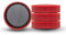 MAUL Magnet MAULsolid, SB-Verpackung – bruchsichere und kleine Magnete für einen vielseitigen Einsatz – Magnet rund mit modernem Design – Ø 32 x 9,6 mm – 4er Pack – rot