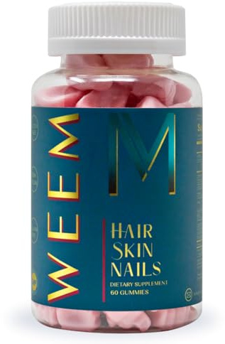 WEEM Hair Skin and Nails Gummies - Supports Healthy Hair - Vegan biotin Vitamins for Women & Men Supports Faster Hair Growth, Stronger Nails, Healthy Skin, Extra Strength (1)