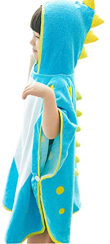 Alltops PHLCEhot Kinder Baumwolle Kapuzenhandtuch Cartoon Dinosaurier Bademantel Badeponcho Handtuch für Jungen Mädchen