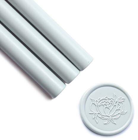 UNIQOOO 8 Stück Klebepistole Siegelwachs Stäbchen für Wachssiegelstempel - Salbeigrün, ideal für Hochzeitseinladungen, Karten, Umschläge, Schnecken, Weinpakete, Geschenkideen
