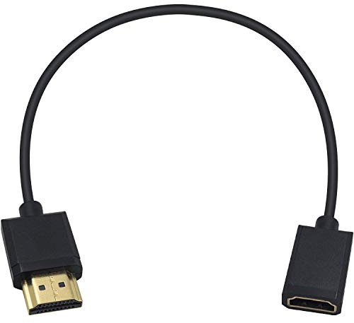 Duttek Câble d'extension HDMI 4K, extrêmement fin HDMI mâle vers femelle compatible avec Nintendo Switch, Xbox One S 360, PS5, PS4, Roku TV Stick, lecteur Blu Ray, etc. 30 cm
