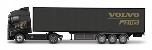 Burago | Camion avec remorque Volvo FH16 | Reproduction de Voiture Miniature à échelle 1/43 | Noir et Bleu | Jouet pour Enfant à Collectionner | B18-31461T