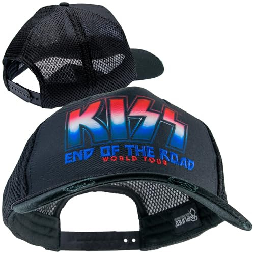 Amplified Trucker Band Logo Cap - Kiss - End of The Road, Schwarz, Größenverstellbar