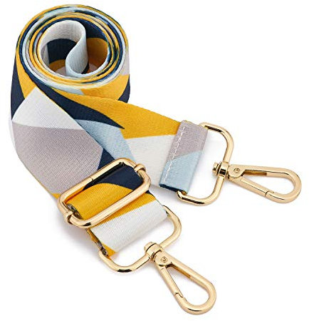 ZOUIQSS Damen Goldfarbene Bunter Schultergurt längenverstellbarer breiter Tragegurt Schultergurt für Handtaschen 3.8cm breit 73-125cm-Schultergurt für Handtaschen((3.8CM) Color21)