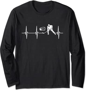 Eishockeyspieler Herzschlag Eishockey Langarmshirt