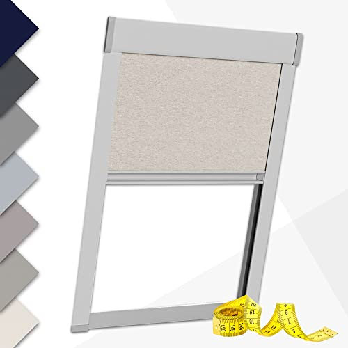 Victoria M. Dachfensterrollo nach Maß Thermorollo Verdunkelungsrollo Sonnenschutz-Rollo Kompatibel mit Velux Dachfenster, Schraubmontage, Fenstertyp GHU