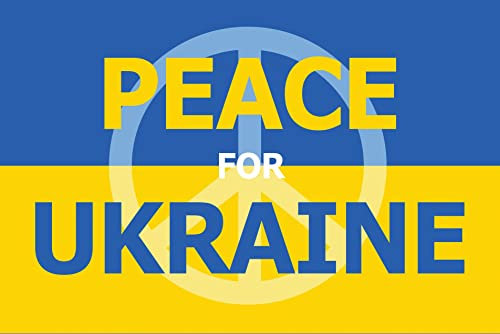 AZ FLAG Flagge Ukraine Peace for Ukraine 150x90cm - UKRAINISCHE Nein ZUM Krieg Fahne 90 x 150 cm - flaggen Top Qualität
