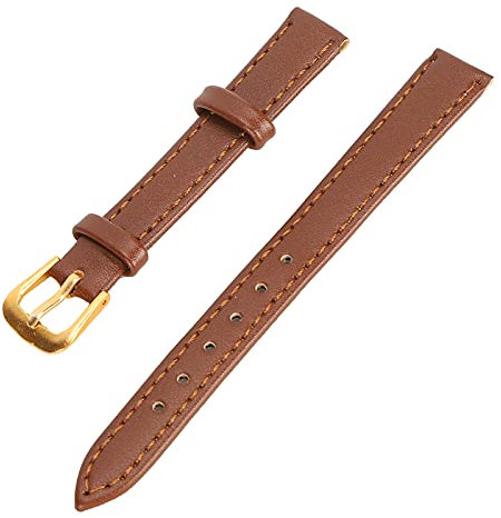 Braunes Armbanduhrenarmband, Komfortarmband, Weiche Ersatzbänder mit Polierter Schnalle, Unisex-Universal-Stiftschnallen-Uhrenarmband, Uhrenarmband-Zubehör für Uhrmacher, für Männer(12mm brown)