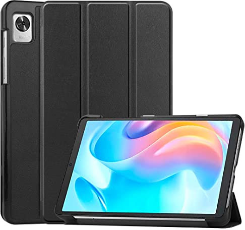 NUCNOK Hülle für Realme Pad Mini,mit Auto Sleep/Wake Funktion,Schlank und leicht/Anti-Vibration/Anti-Flex TPU&PC Back Hülle für Realme Pad Mini,Schwarz