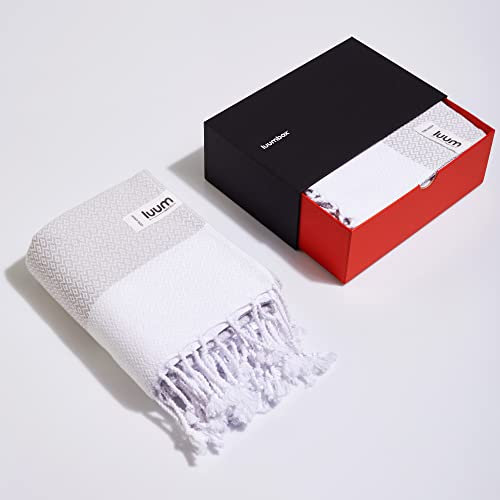 Luum® XXL Strandtuch Damen Herren Hamamtuch Saunahandtuch Damen Handtuch Yogatuch Duschtuch Strandhandtuch Saunatuch Badetuch Reisehandtuch Pestemal Turkish Towels in Geschenkbox