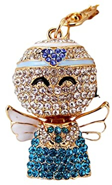 YOYUMI Porte-Cles Little Angel Keychain Bag Hanging Diamond Pendant Bleu