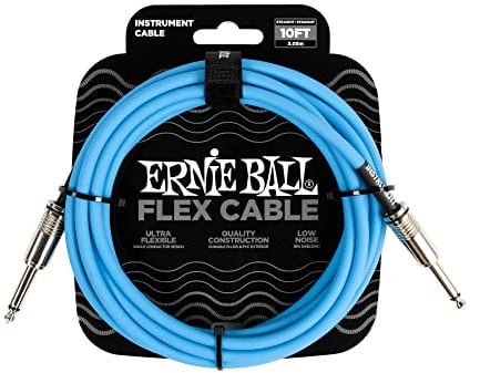 Ernie Ball Flex Instrument Cable Straight/Straight 10ft - Blue