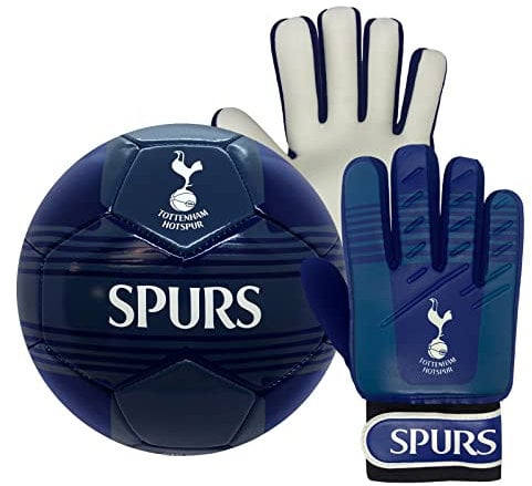 Tottenham Hotspur - Kinder Fußball-Set - Torwarthandschuhe & Fußball - Offizielles Merchandise - Geschenk - Größe 4 - Jugendliche: 10-16 Jahre
