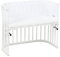 babybay Maxi Beistellbett mit Matratze Classic Cotton Soft, weiß lackiert, mit Nestchen Mesh-Piqué weiß Sterne perlgrau