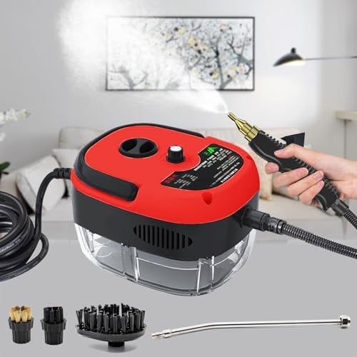 Steam Cleaners, 2500W Steam Cleaner Handheld with 6 Speeds High-Pressure, Steamer Cleaning Machine with 3 Brush Heads for Cleaning Tile Car Kitchen Bathroom Living Room