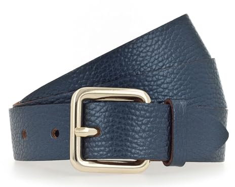Vanzetti Leder Gürtel 30mm Metallic Belt W80 Blue Metallic dunkelblau