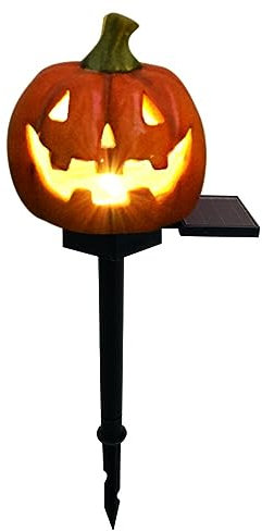 LICHENGTAI Halloween Kürbis Stableuchten 3D Skelett Gartenleuchten Rasenlichter Wasserdicht LED Gartenlampen Solar Lampe für die Garten Dekoration für Terrasse Rasen Garten Hofwege Halloween Party