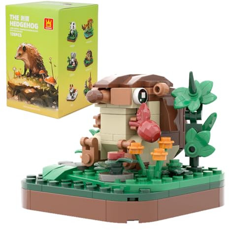 MEIEST Mini Tiere Bausteine Set, Land Tier Themed Sammlung BAU Ziegel Spielzeug, Nette Home Decors,6+ (Igel)