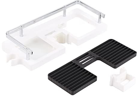 Akozon Étagère de Rangement pour Tringle de Douche en Abs, Support en T, Accessoire de Salle de Bain Pratique, Porte-savon pour Douche